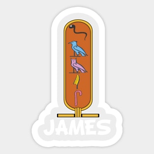 JAMES-American names in hieroglyphic letters-James, name in a Pharaonic Khartouch-Hieroglyphic pharaonic names Sticker